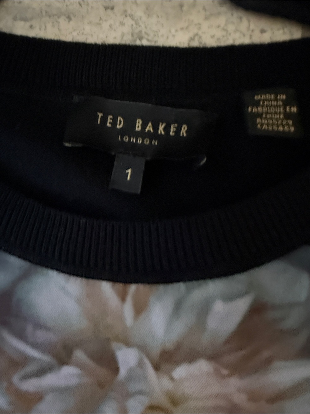 Ted Baker Black Floral-Front Crewneck Sweater - Picture 3 of 5